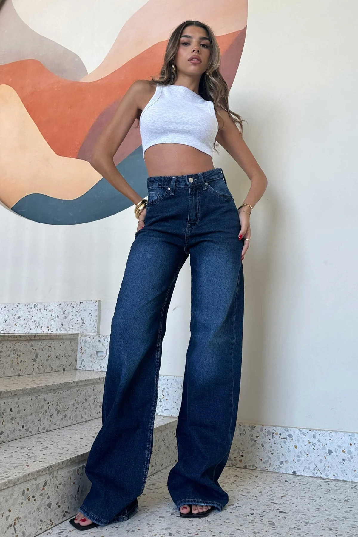 7470-_5_14c9e047-f4e5-4de1-bc40-5058c28fbe54 Baggy - Classic Navy Blue Jeans. - Image 1